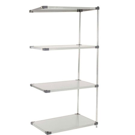 NEXEL 5 Tier Solid Stainless Steel Shelving Add-On Unit, 48W x 18D x 74H A18487SS5